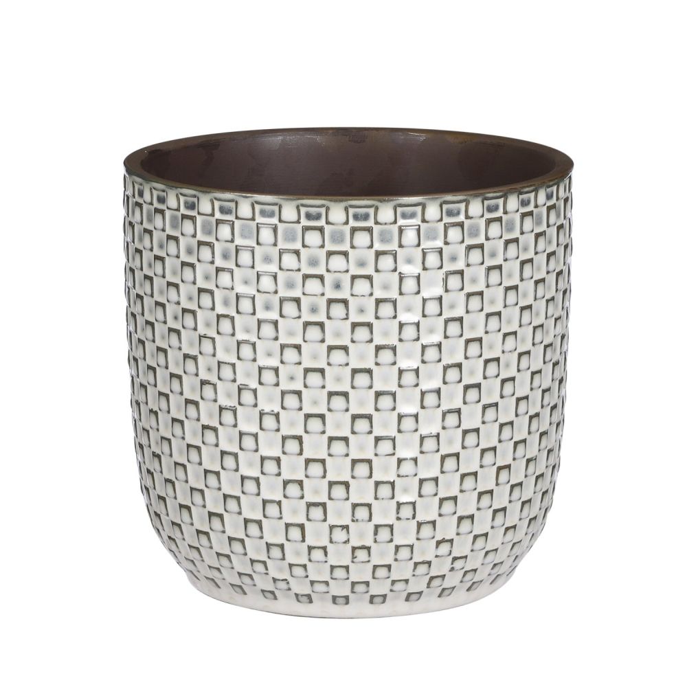 Mica Decorations 19cm White Daan Houseplant Pot - Old Railway Line Garden Centre