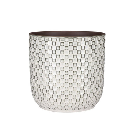 Mica Decorations 21.5cm White Daan Houseplant Pot - Old Railway Line Garden Centre