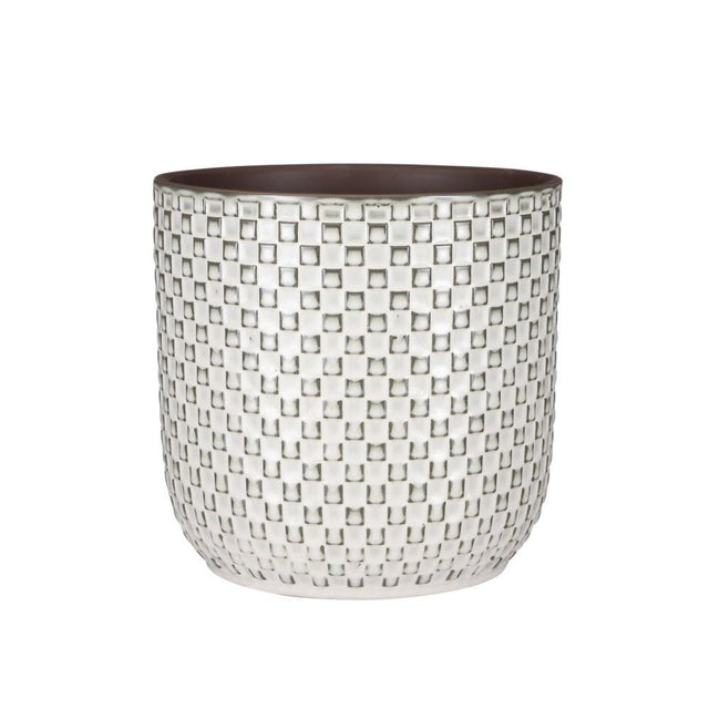 Mica Decorations 21.5cm White Daan Houseplant Pot - Old Railway Line Garden Centre