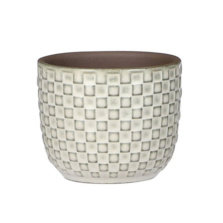 Mica Decorations 7.5cm White Daan Houseplant Pot - Old Railway Line Garden Centre
