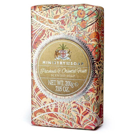 Ministry of Soap 200g Golden Bead Patchouli & Oriental Fruit Soap - Old Railway Line Garden Centre
