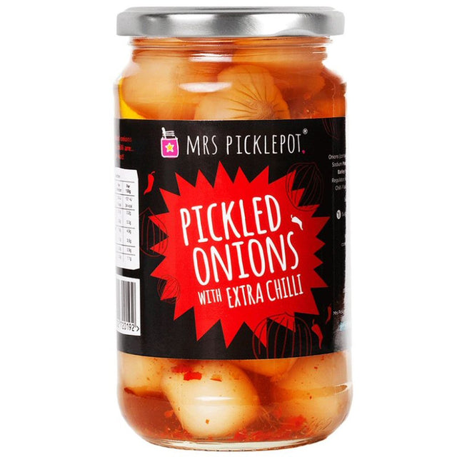 Mrs Picklepot 440g Pickled Onions with Extra Chilli - Old Railway Line Garden Centre