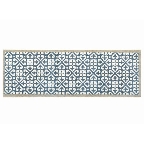 My Mat 150cm Blue Tile Harlequin Door Runner - Old Railway Line Garden Centre