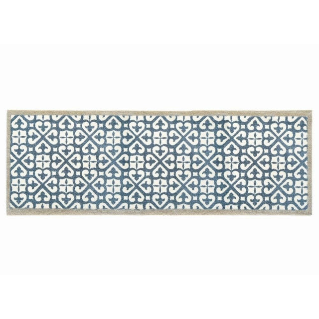 My Mat 150cm Blue Tile Harlequin Door Runner - Old Railway Line Garden Centre