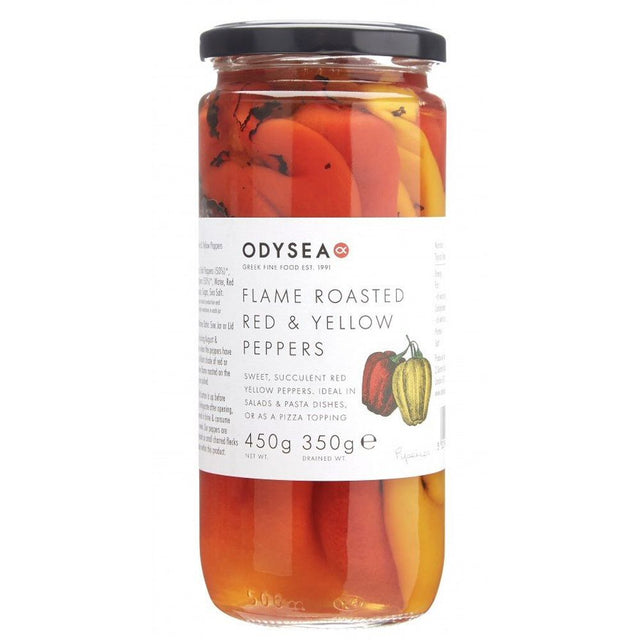 Odysea 350g Flame Roasted Red & Yellow Peppers - Old Railway Line Garden Centre