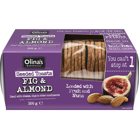 Olina's Bakehouse 100g Fig & Almond Seeded Toasts - Old Railway Line Garden Centre