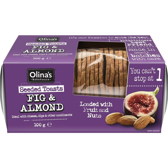 Olina's Bakehouse 100g Fig & Almond Seeded Toasts - Old Railway Line Garden Centre