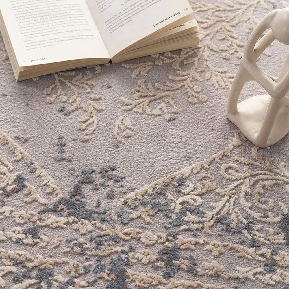 Origin Rugs 80 x 150cm Blue Aura Vintage Medallion Rug - Old Railway Line Garden Centre