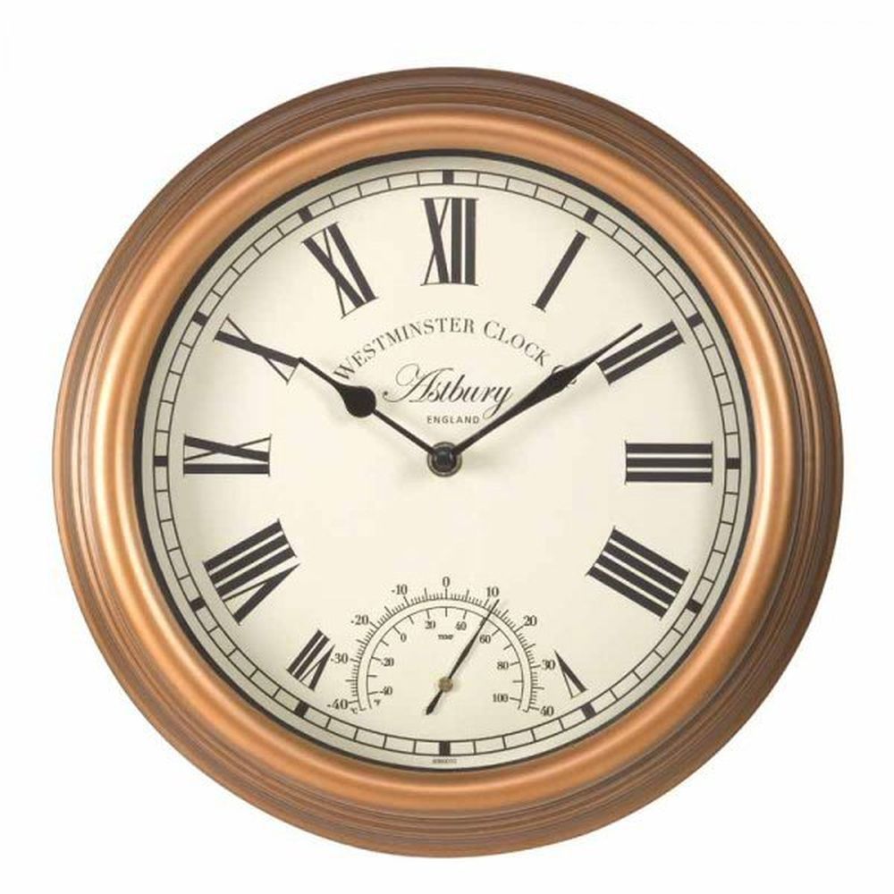 Outside In 12" Astbury Wall Clock & Thermometer - Old Railway Line Garden Centre
