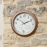 Outside In 12" Astbury Wall Clock & Thermometer - Old Railway Line Garden Centre
