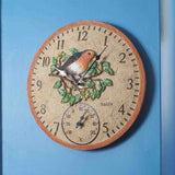 Outside In 12" Robin Wall Clock & Thermometer - Old Railway Line Garden Centre