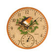 Outside In 12" Robin Wall Clock & Thermometer - Old Railway Line Garden Centre