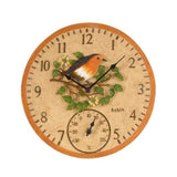 Outside In 12" Robin Wall Clock & Thermometer - Old Railway Line Garden Centre