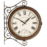 Outside In 15" Greenwich Station Wall Clock & Thermometer - Old Railway Line Garden Centre