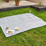 Outside In 210cm Adana Alfresco Picnic Rug - Grey - Old Railway Line Garden Centre