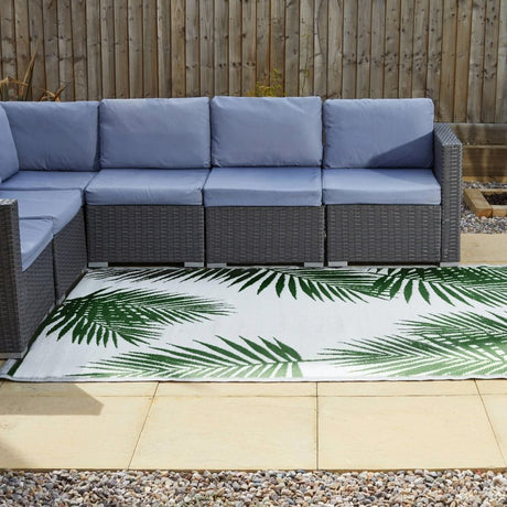 Outside In 210cm Green Tropicana Alfresco Rug - Old Railway Line Garden Centre