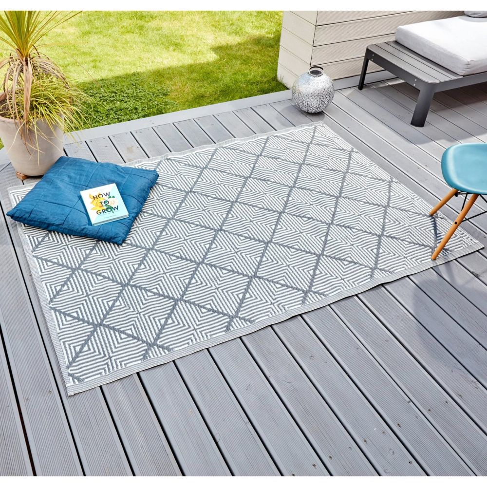 Outside In 210cm Slate Alexandria Alfresco Rug - Old Railway Line Garden Centre