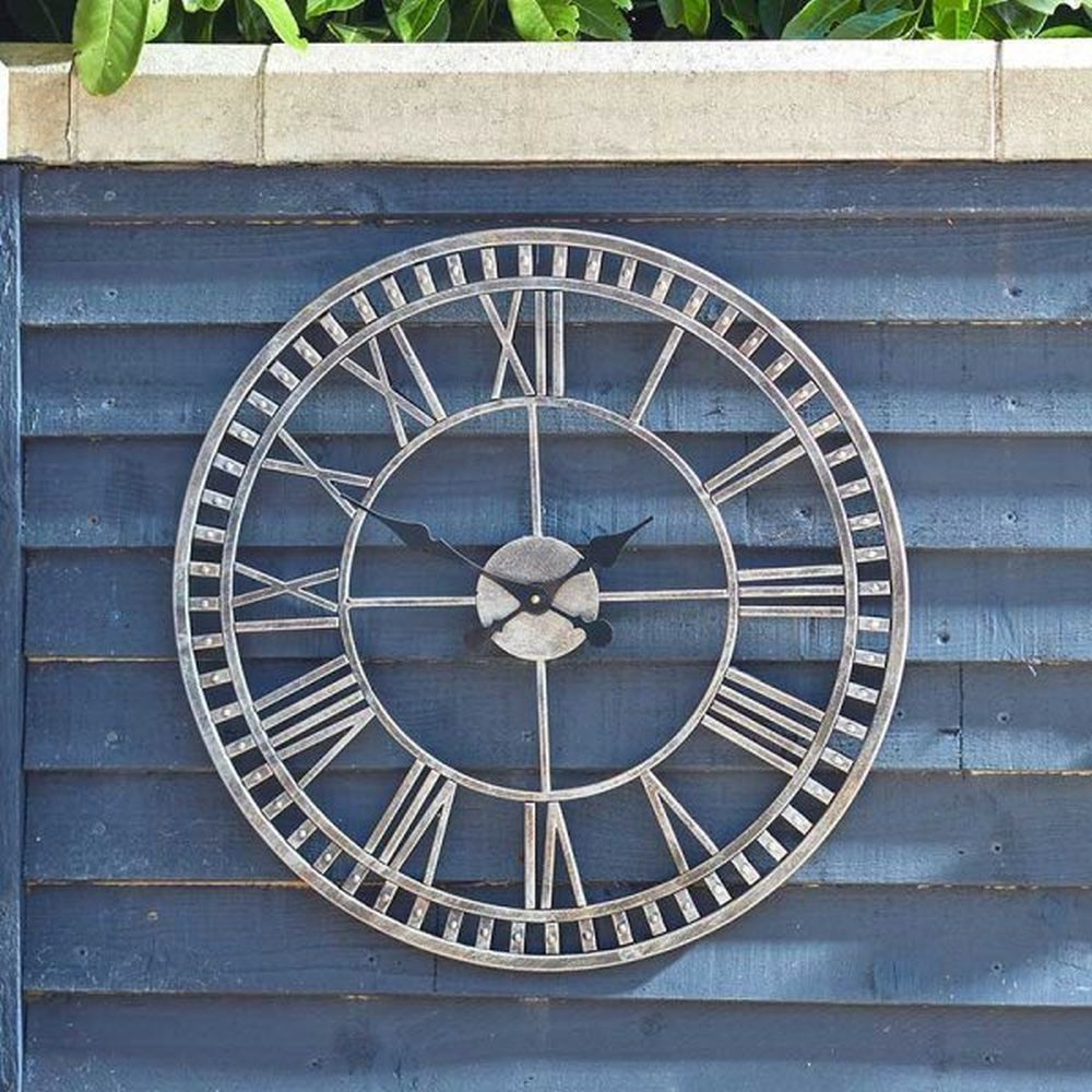 Outside In 23" Buxton Metal Wall Clock - Old Railway Line Garden Centre