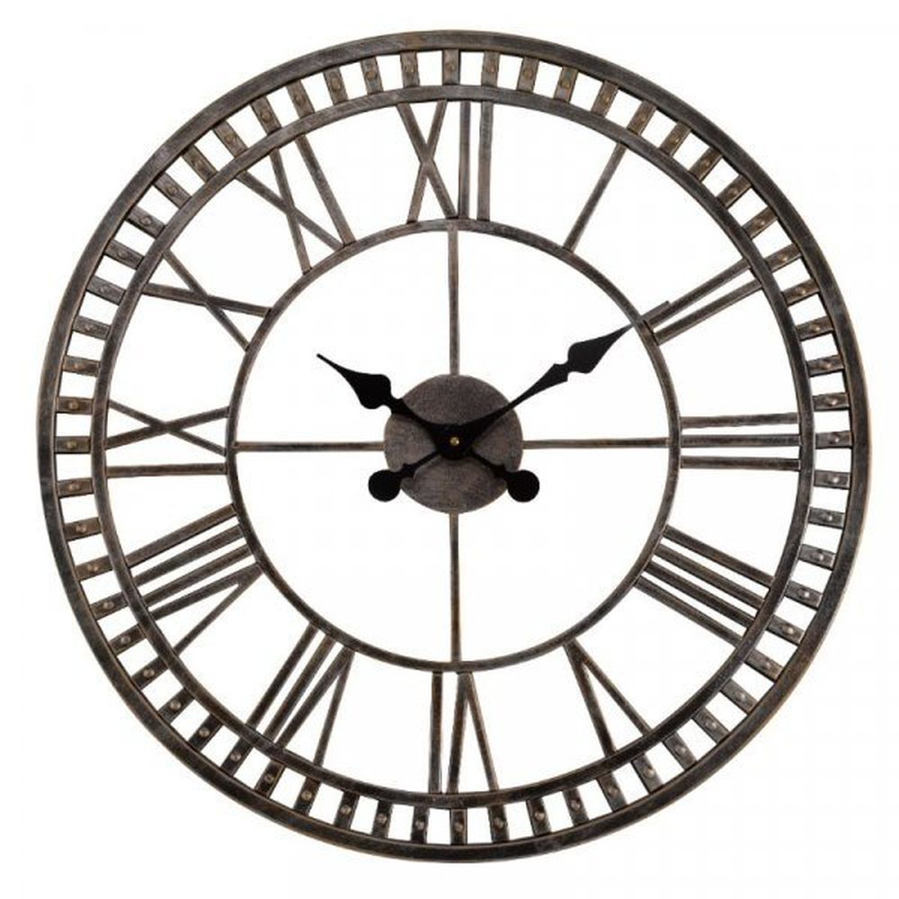 Outside In 23" Buxton Metal Wall Clock - Old Railway Line Garden Centre