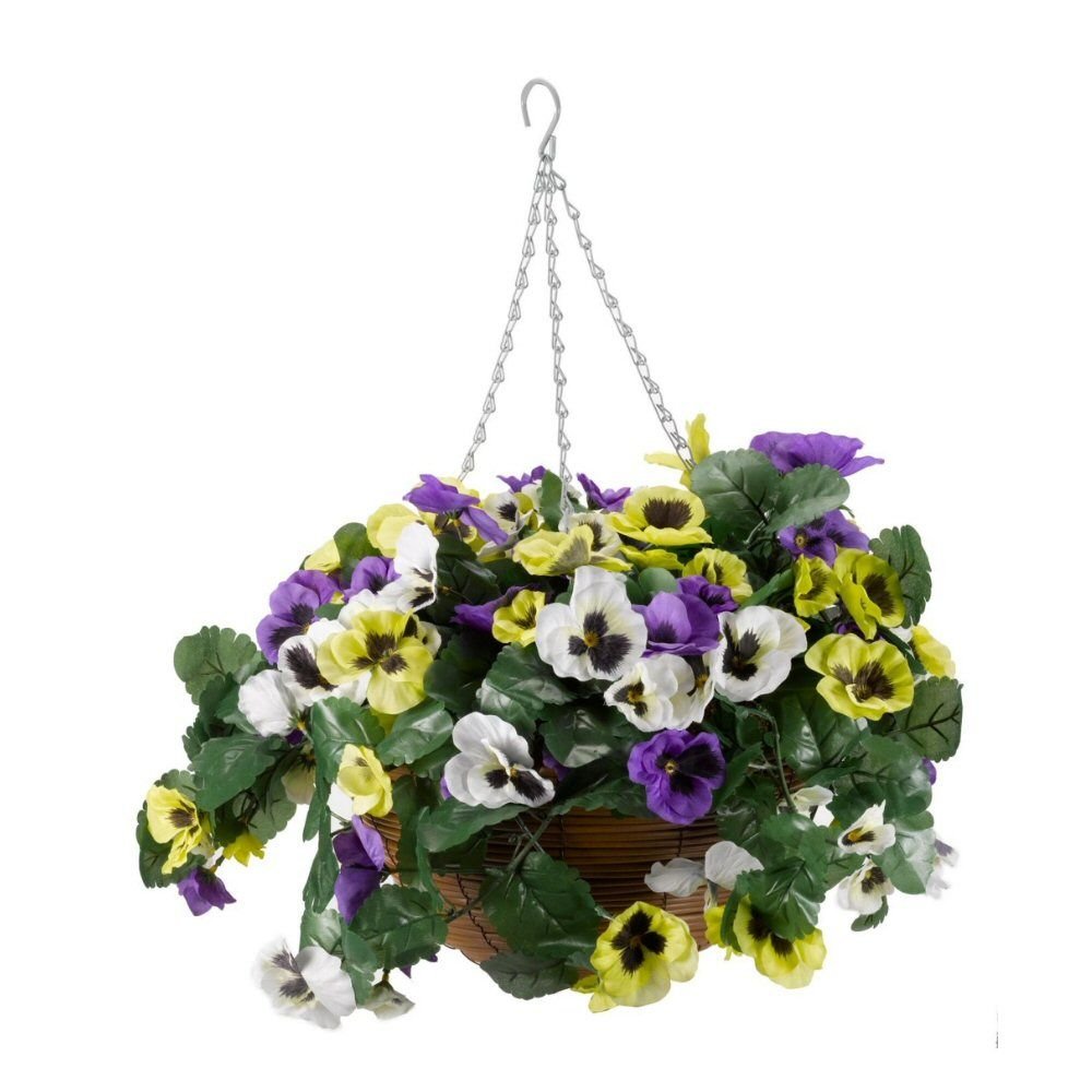Outside In 30cm Pansy Pourri Artificial Regal Basket - Old Railway Line Garden Centre