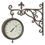 Outside In 35cm Marylebone Double - Sided Station Clock & Thermometer - Old Railway Line Garden Centre