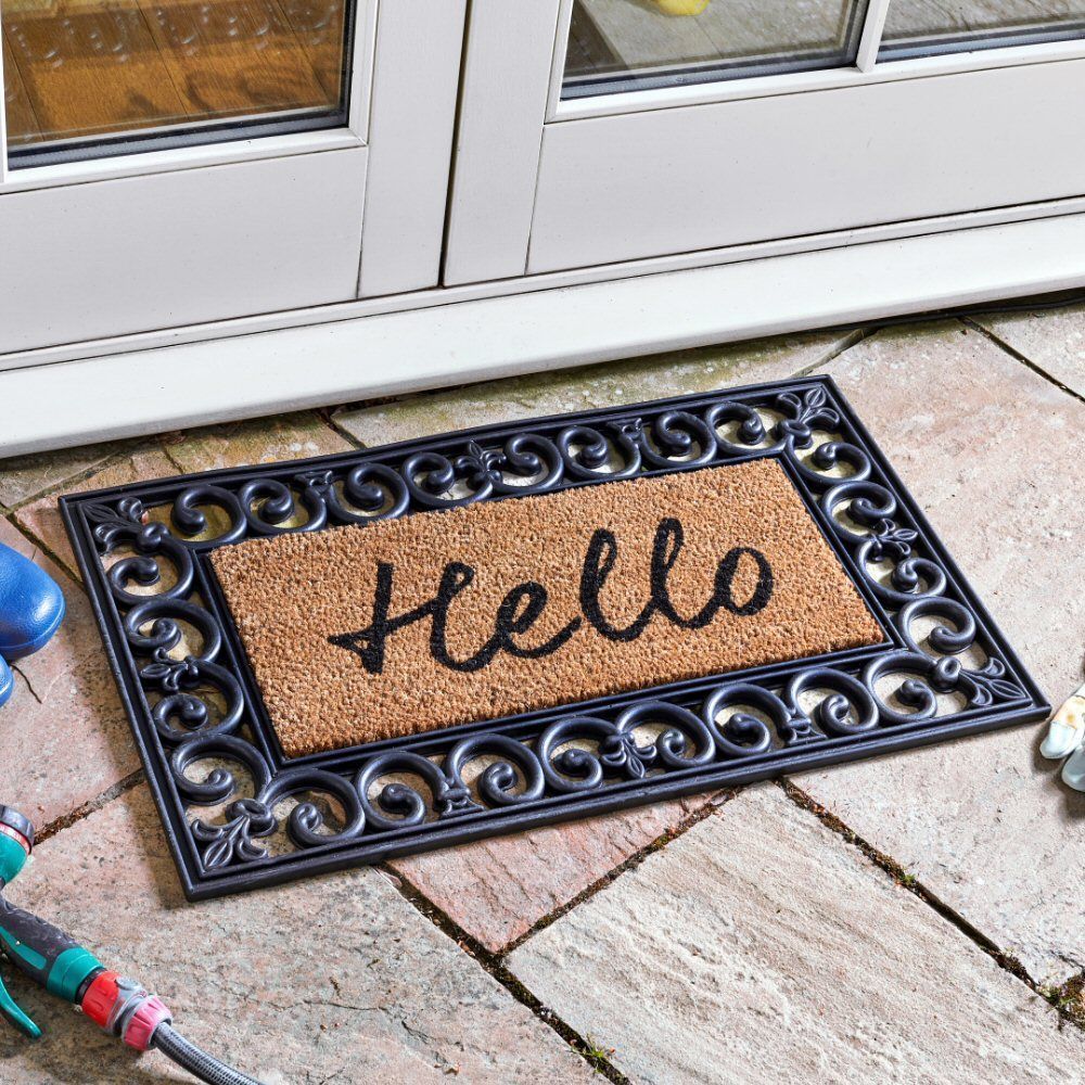 Outside In 53cm Hello Coir Doormat Insert - Old Railway Line Garden Centre