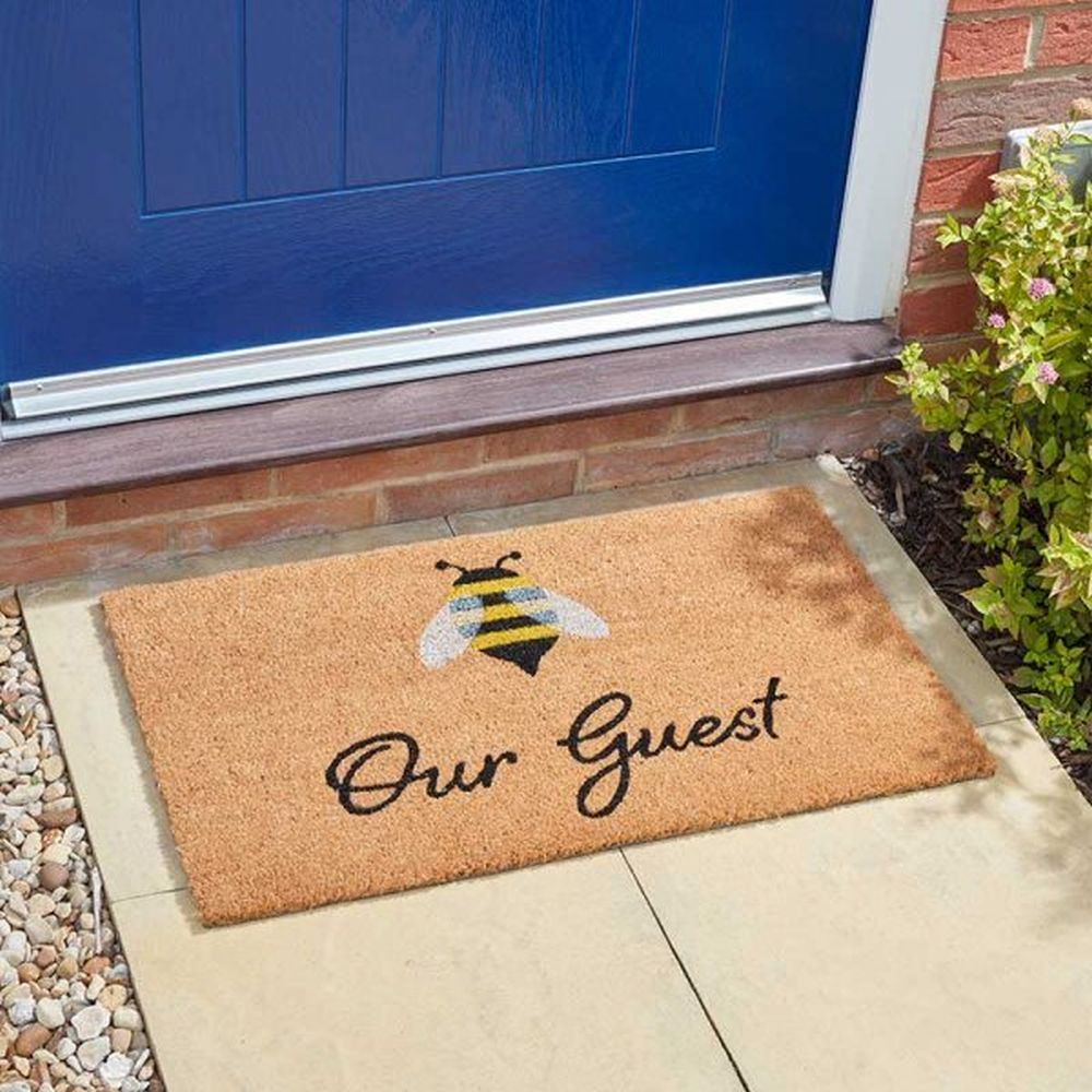 Outside In 75cm Bee Our Guest Doormat - Old Railway Line Garden Centre