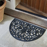 Outside In 75cm Half Moon Rubber Cast Mat - Old Railway Line Garden Centre