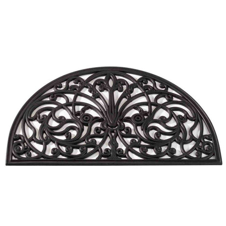 Outside In 75cm Half Moon Rubber Cast Mat - Old Railway Line Garden Centre