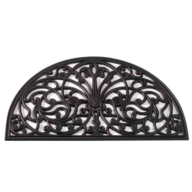 Outside In 75cm Half Moon Rubber Cast Mat - Old Railway Line Garden Centre