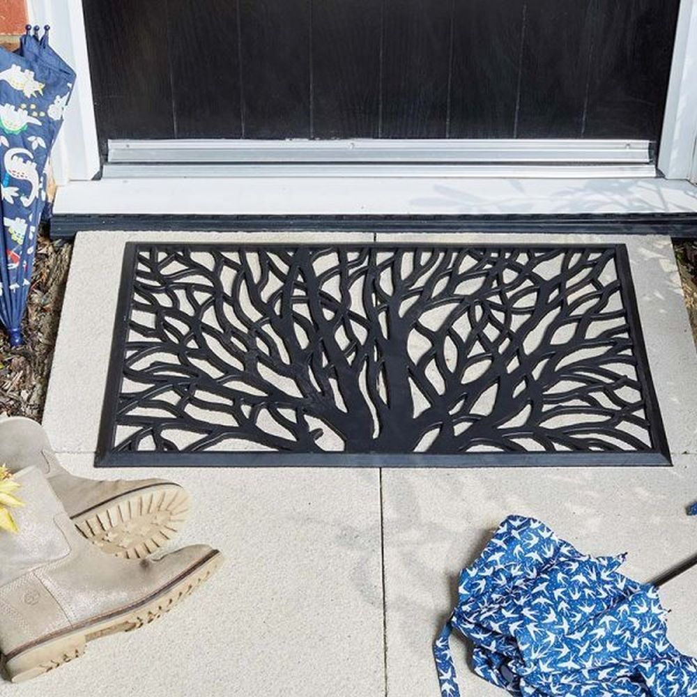 Outside In 75cm Wild Willow Rubber Cast Doormat - Old Railway Line Garden Centre