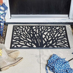 Outside In 75cm Wild Willow Rubber Cast Doormat - Old Railway Line Garden Centre