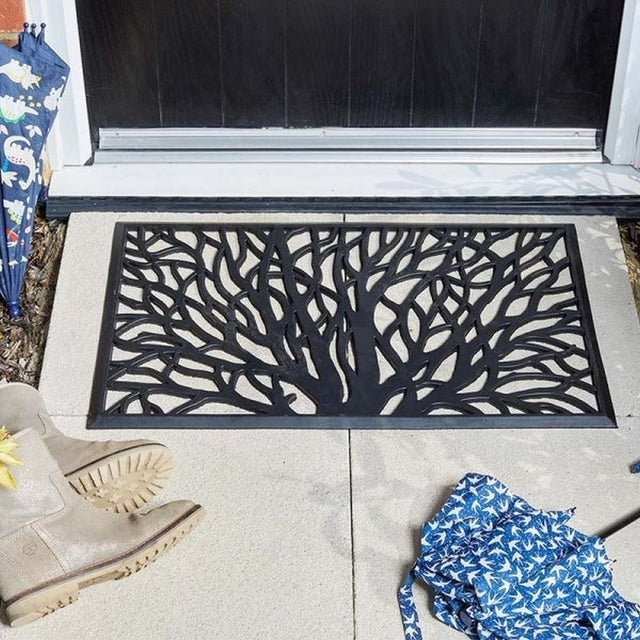 Outside In 75cm Wild Willow Rubber Cast Doormat - Old Railway Line Garden Centre