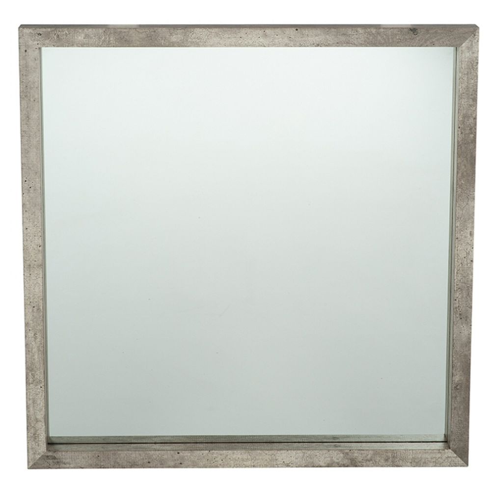 Pacific Lifestyle Concrete Effect Wood Veneer Square Mirror Small - Old Railway Line Garden Centre