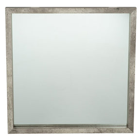 Pacific Lifestyle Concrete Effect Wood Veneer Square Mirror Small - Old Railway Line Garden Centre