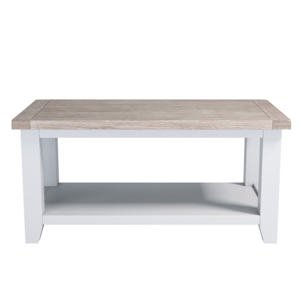 Painted Oak Coffee Table With Shelf - Old Railway Line Garden Centre