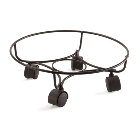 Panacea 10" (25cm) Heavy Duty Black Plant Pot Caddy - Old Railway Line Garden Centre