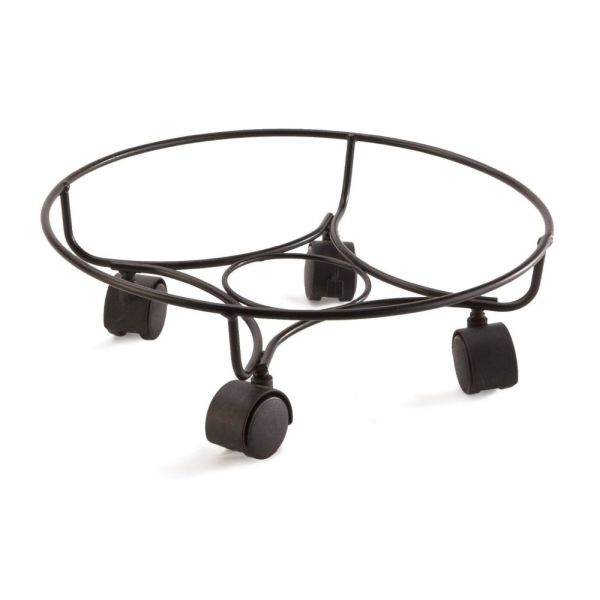 Panacea 10" (25cm) Heavy Duty Black Plant Pot Caddy - Old Railway Line Garden Centre