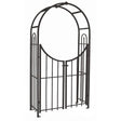 Panacea 228cm Black Arched Top Arch with Gate - Old Railway Line Garden Centre