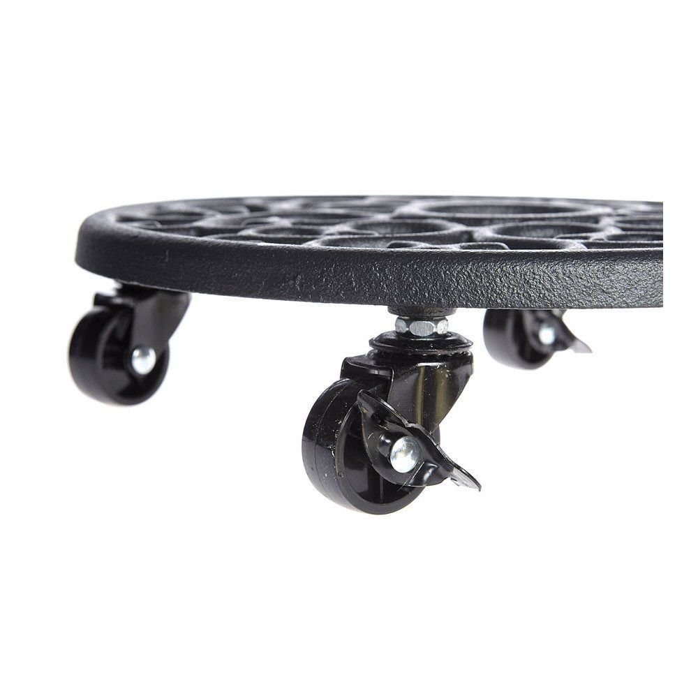 Panacea 30cm Heavy Weight Cast Iron Scroll Plant Caddy - Old Railway Line Garden Centre