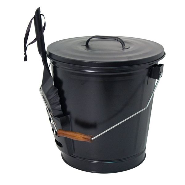 Panacea 56cm Black Ash Bucket with Shovel - Old Railway Line Garden Centre