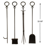 Panacea 81cm Black Log Bin and Fireplace Tool Set - Old Railway Line Garden Centre