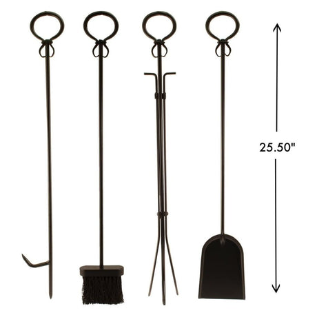 Panacea 81cm Black Log Bin and Fireplace Tool Set - Old Railway Line Garden Centre