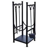 Panacea 81cm Black Log Bin and Fireplace Tool Set - Old Railway Line Garden Centre