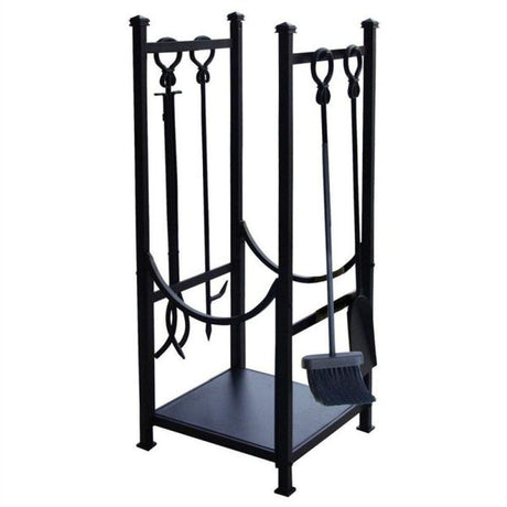 Panacea 81cm Black Log Bin and Fireplace Tool Set - Old Railway Line Garden Centre