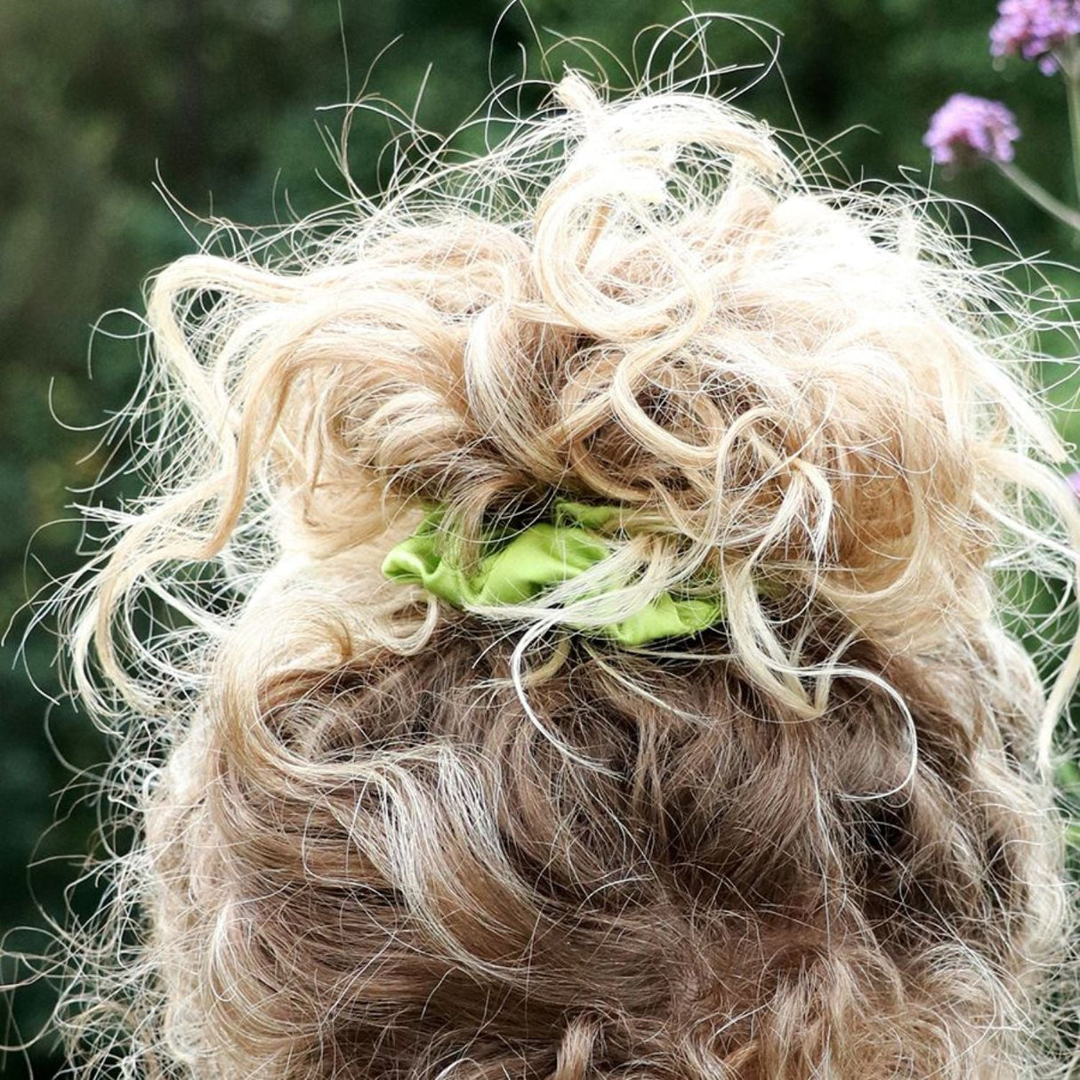 POM Navy and Lime Mix Tropical and Plain Scrunchie Duo - Old Railway Line Garden Centre