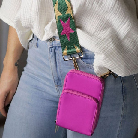 POM Recycled Nylon Bright Pink Phone Bag - Old Railway Line Garden Centre