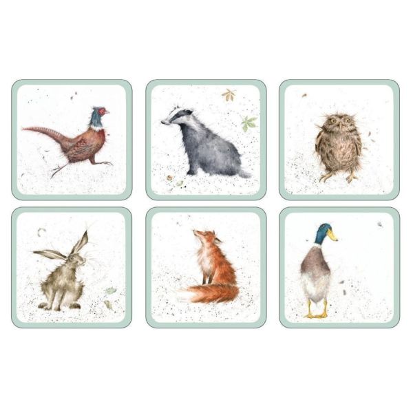Portmeirion 10cm Set of 6 Pimpernel Wrendale MDF Wildlife Coasters