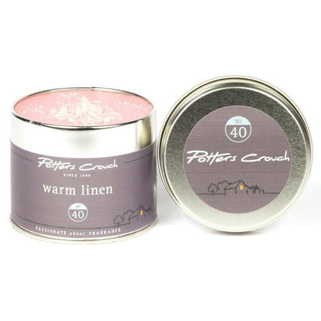 Potters Crouch 250g Warm Linen Scented Candle - Old Railway Line Garden Centre