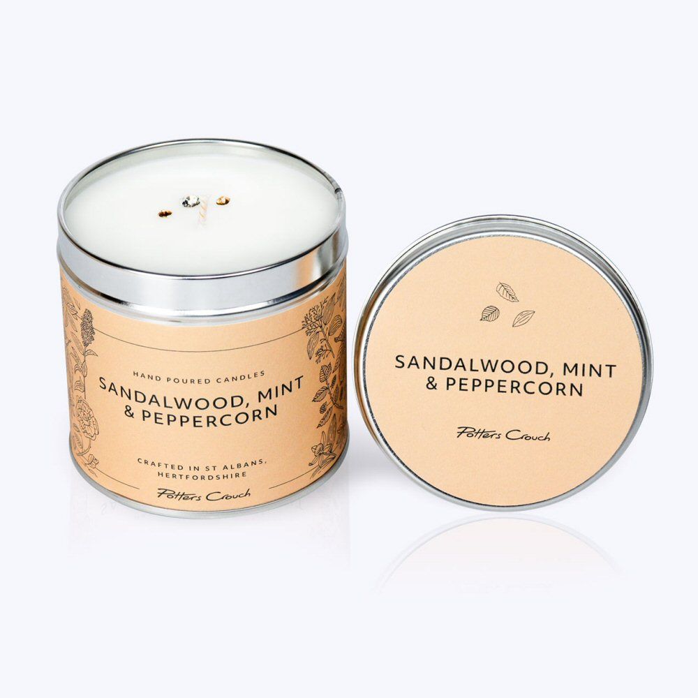 Potters Crouch Sandalwood, Mint & Peppercorn Scented Candle - Old Railway Line Garden Centre